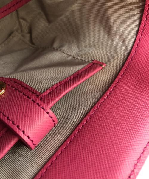 A.D.M.J.（エーディーエムジェイ）A.D.M.J. (エーディーエムジェイ) レザーハンドバッグ グレー×ピンクの古着・服飾アイテム