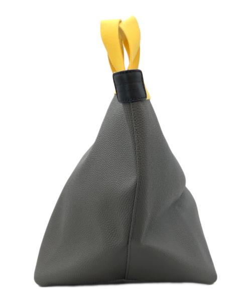 Herve Chapelier（エルベシャプリエ）Herve Chapelier (エルベシャプリエ) リュクス舟型 ハンドバッグ グレー×イエローの古着・服飾アイテム