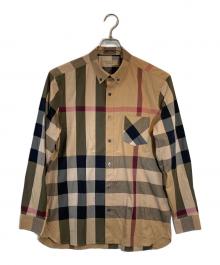 BURBERRY（バーバリー）の古着「ノヴァチェック ボタンダウン 長袖シャツ」｜ベージュ