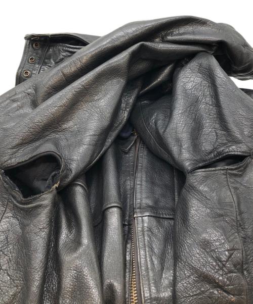 Haga Kvalitet（USED）Haga Kvalitet (USED) Swedish Miliary Leather Coat ブラック サイズ:表記無しの古着・服飾アイテム
