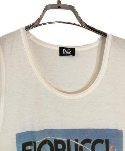 DOLCE & GABBANA（ドルチェ＆ガッバーナ）DOLCE & GABBANA (ドルチェ＆ガッバーナ) FIORUCCIプリントタンクトップ ホワイト サイズ:44の古着・服飾アイテム