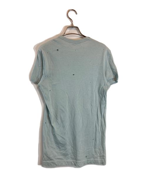 DOLCE & GABBANA（ドルチェ＆ガッバーナ）DOLCE & GABBANA (ドルチェ＆ガッバーナ) ダメージ加工プリントTシャツ ブルー サイズ:46の古着・服飾アイテム