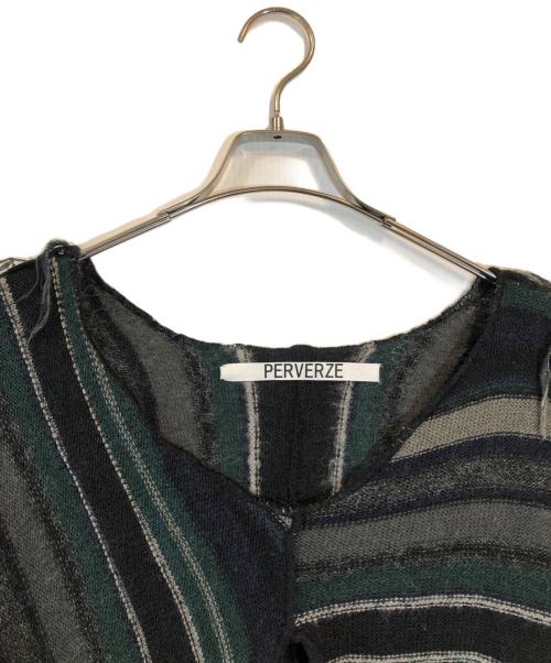 PERVERZE（パーバーズ）PERVERZE (パーバーズ) Color Stripe Knit Sweater ネイビー サイズ:SIZE Freeの古着・服飾アイテム