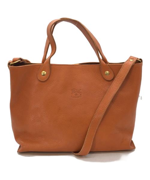 IL BISONTE（イル ビゾンテ）IL BISONTE (イル ビゾンテ) 2WAYレザーショルダーバッグ ブラウンの古着・服飾アイテム