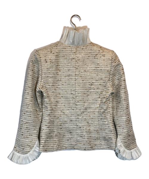 Christian Dior（クリスチャン ディオール）Christian Dior (クリスチャン ディオール) ツイードフリルセットアップ アイボリー サイズ:SIZE Mの古着・服飾アイテム