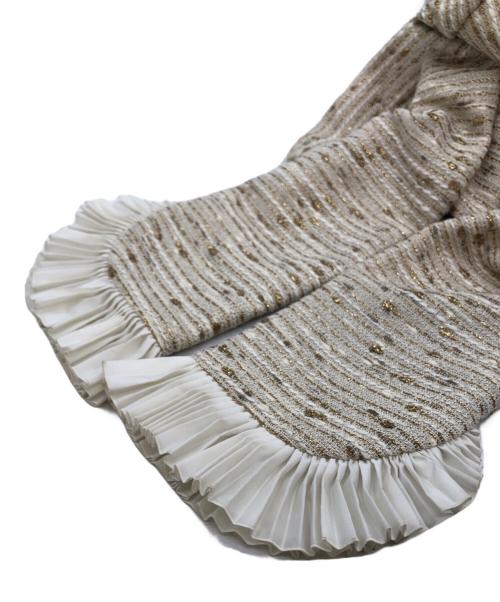 Christian Dior（クリスチャン ディオール）Christian Dior (クリスチャン ディオール) ツイードフリルセットアップ アイボリー サイズ:SIZE Mの古着・服飾アイテム