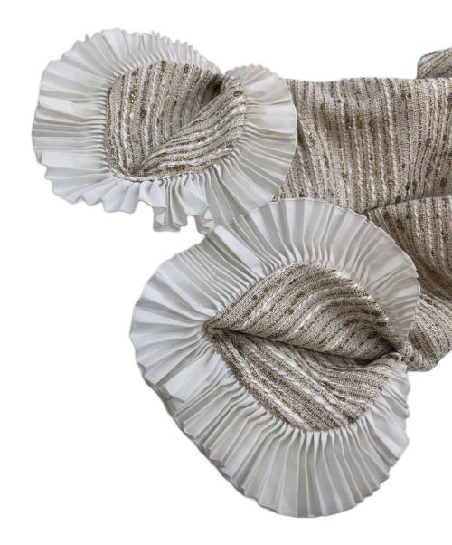 Christian Dior（クリスチャン ディオール）Christian Dior (クリスチャン ディオール) ツイードフリルセットアップ アイボリー サイズ:SIZE Mの古着・服飾アイテム