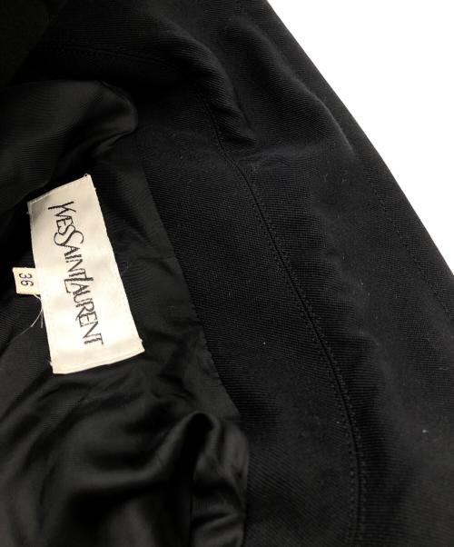 Yves Saint Laurent（イヴサンローラン）Yves Saint Laurent (イヴサンローラン) ギャザースリーブウールコート ブラック サイズ:３６の古着・服飾アイテム