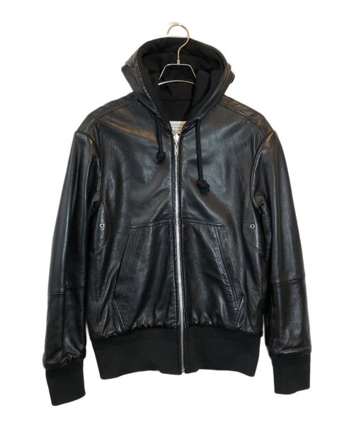 Maison Margiela（メゾンマルジェラ）Maison Margiela (メゾンマルジェラ) リバーシブルラムレザージャケット ブラック サイズ:SIZE 46の古着・服飾アイテム