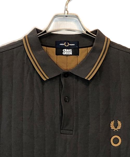 FRED PERRY（フレッドペリー）FRED PERRY (フレッドペリー) CRAIG GREEN (クレイグ グリーン) Quilted Polo ブラウン サイズ:Lの古着・服飾アイテム