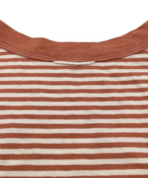 45R（フォーティファイブ・アール）45R (フォーティファイブ・アール) 4545縞のドレス オレンジ サイズ:０の古着・服飾アイテム