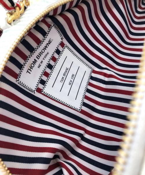Thom Browne（トムブラウン）Thom Browne (トムブラウン) MINI DOLPHIN PASTEL STRIPED LEATHER CROSSBODY BAG ホワイトの古着・服飾アイテム