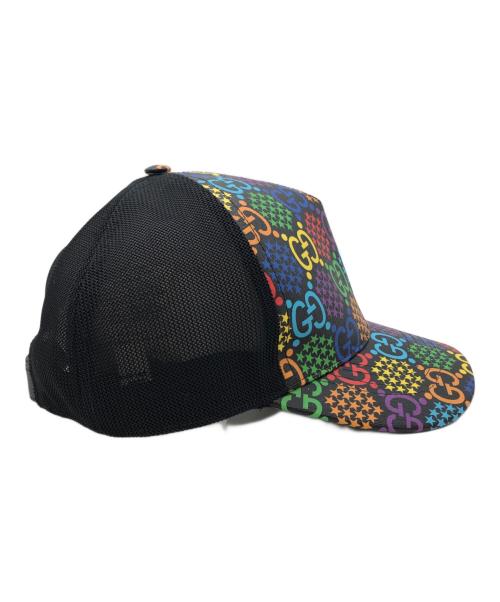 GUCCI（グッチ）GUCCI (グッチ) GG PSYCHEDELIC BASEBALL CAP ブラック サイズ:SIZE Lの古着・服飾アイテム