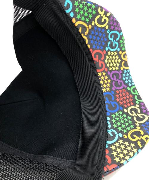 GUCCI（グッチ）GUCCI (グッチ) GG PSYCHEDELIC BASEBALL CAP ブラック サイズ:SIZE Lの古着・服飾アイテム