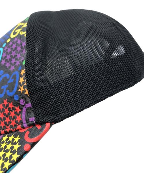 GUCCI（グッチ）GUCCI (グッチ) GG PSYCHEDELIC BASEBALL CAP ブラック サイズ:SIZE Lの古着・服飾アイテム