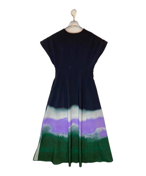 UN3D.（アンスリード）UN3D. (アンスリード) グラデーションプリントワンピース ブラック サイズ:SIZE 36の古着・服飾アイテム