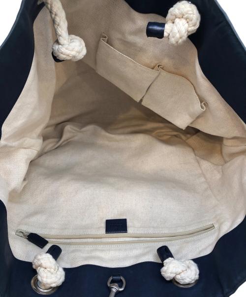 GUCCI（グッチ）GUCCI (グッチ) LARGE TOTE IN FABRIC ベージュ×ネイビーの古着・服飾アイテム