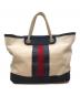 GUCCI (グッチ) LARGE TOTE IN FABRIC ベージュ×ネイビー：40000円
