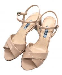 PRADA（プラダ）の古着「エナメルサンダル」｜ベージュ