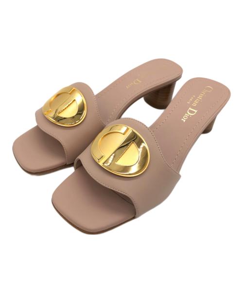 Christian Dior（クリスチャン ディオール）Christian Dior (クリスチャン ディオール) Forever Dior Calfskin heel slide 50MM ピンク サイズ:SIZE 35 1/2の古着・服飾アイテム