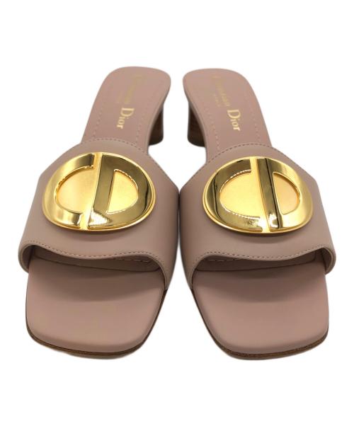 Christian Dior（クリスチャン ディオール）Christian Dior (クリスチャン ディオール) Forever Dior Calfskin heel slide 50MM ピンク サイズ:SIZE 35 1/2の古着・服飾アイテム