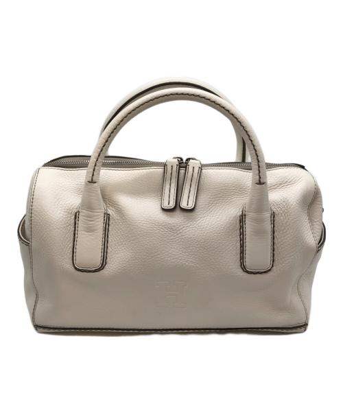 HIROFU（ヒロフ）HIROFU (ヒロフ) Hロゴハンドバッグ ホワイトの古着・服飾アイテム