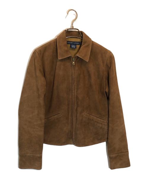 RALPH LAUREN（ラルフローレン）RALPH LAUREN (ラルフローレン) ジップアップ スウェードジャケット ブラウン サイズ:SIZE 11の古着・服飾アイテム