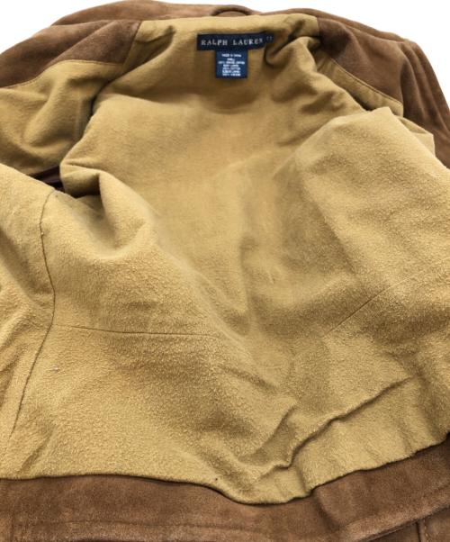 RALPH LAUREN（ラルフローレン）RALPH LAUREN (ラルフローレン) ジップアップ スウェードジャケット ブラウン サイズ:SIZE 11の古着・服飾アイテム