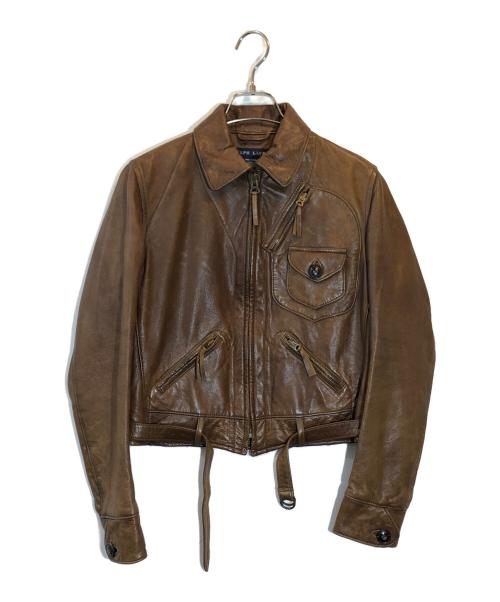 RALPH LAUREN（ラルフローレン）RALPH LAUREN (ラルフローレン) レザーショートジャケット ブラウン サイズ:SIZE 9の古着・服飾アイテム