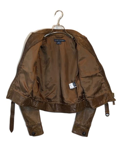 RALPH LAUREN（ラルフローレン）RALPH LAUREN (ラルフローレン) レザーショートジャケット ブラウン サイズ:SIZE 9の古着・服飾アイテム