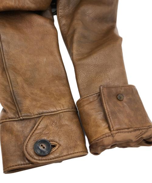 RALPH LAUREN（ラルフローレン）RALPH LAUREN (ラルフローレン) レザーショートジャケット ブラウン サイズ:SIZE 9の古着・服飾アイテム