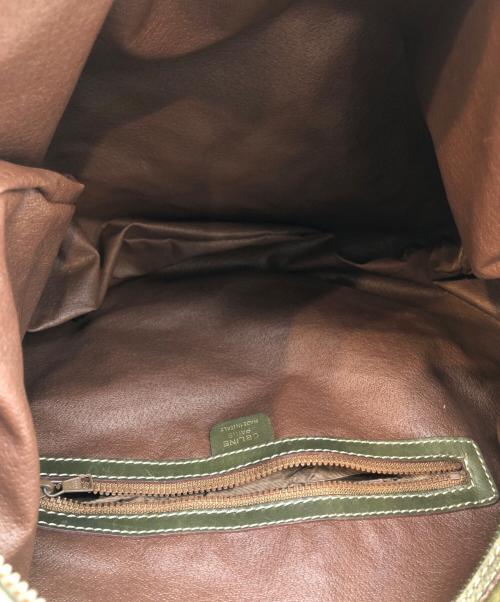 CELINE（セリーヌ）CELINE (セリーヌ) レザーショルダーバッグ カーキの古着・服飾アイテム