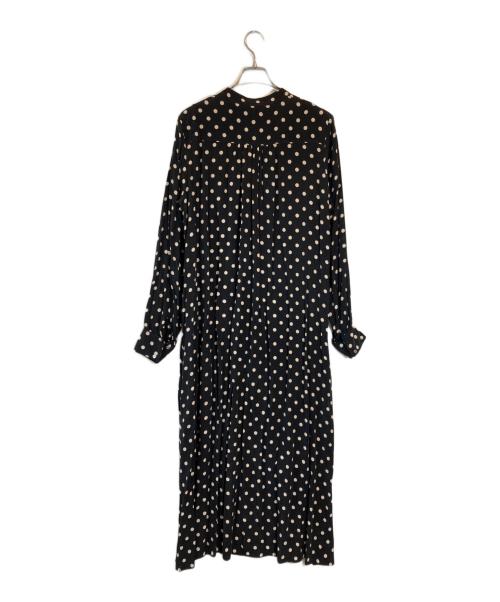 journal standard luxe（ジャーナルスタンダード ラックス）journal standard luxe (ジャーナルスタンダード ラックス) ドットスタンドワンピース ブラック サイズ:不明の古着・服飾アイテム