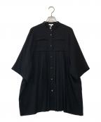 ENFOLDエンフォルド）の古着「HALF SLEEVE SHIRT」｜ブラック