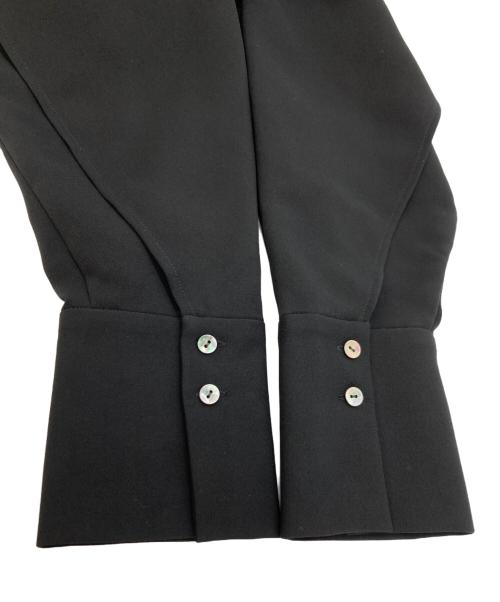 ENFOLD（エンフォルド）ENFOLD (エンフォルド) ジョーゼットノーカラーレイヤードAラインブラウス ブラック サイズ:SIZE Mの古着・服飾アイテム