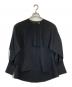 ENFOLD（エンフォルド）の古着「ジョーゼットノーカラーレイヤードAラインブラウス」｜ブラック