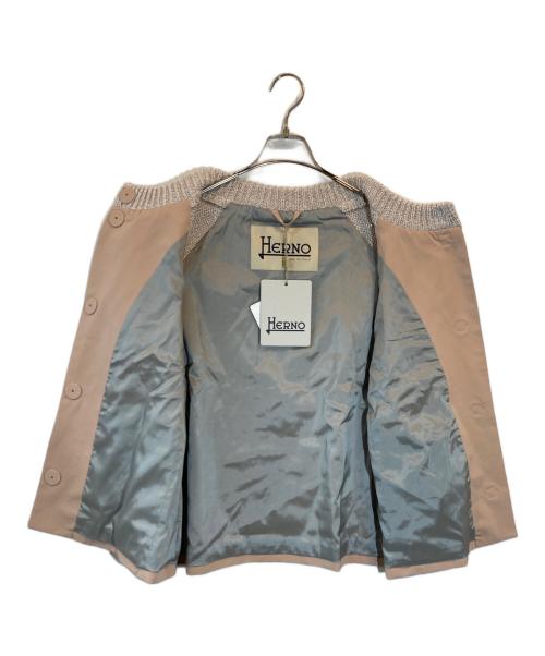 HERNO（ヘルノ）HERNO (ヘルノ) ノーカラージャケット ピンク サイズ:SIZE 46の古着・服飾アイテム