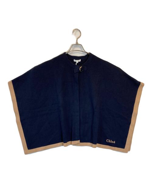 Chloe（クロエ）Chloe (クロエ) ニットポンチョ ネイビー サイズ:SIZE 8の古着・服飾アイテム