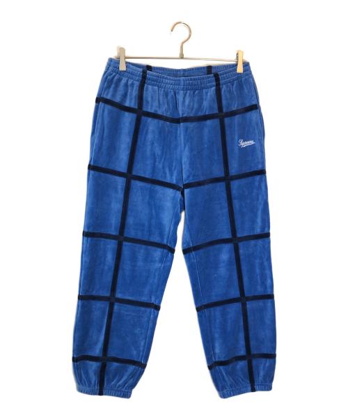SUPREME（シュプリーム）Supreme (シュプリーム) Grid Taping Velour Pant ブルー サイズ:SIZE Sの古着・服飾アイテム