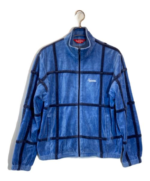SUPREME（シュプリーム）Supreme (シュプリーム) Grid Taping Velour Jacket ブルー サイズ:SIZE Mの古着・服飾アイテム
