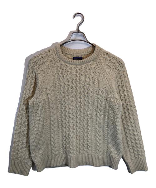 Patagonia（パタゴニア）Patagonia (パタゴニア) リサイクル・ウールブレンド・ケーブルニット・クルーネック・セーター ベージュ サイズ:SIZE Mの古着・服飾アイテム
