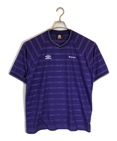 SUPREME（シュプリーム）SUPREME (シュプリーム) UMBRO (アンブロ) Stripe Soccer Jersey パープル サイズ:SIZE Lの古着・服飾アイテム