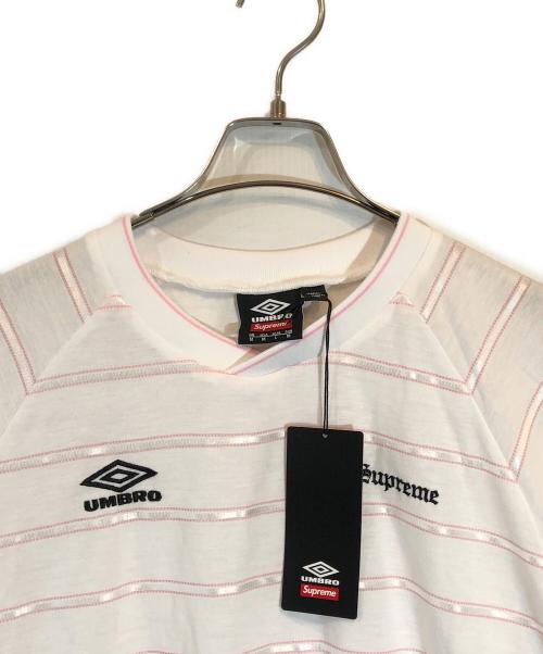 SUPREME（シュプリーム）Supreme (シュプリーム) UMBRO (アンブロ) Stripe Soccer Jersey ホワイト サイズ:SIZE Lの古着・服飾アイテム