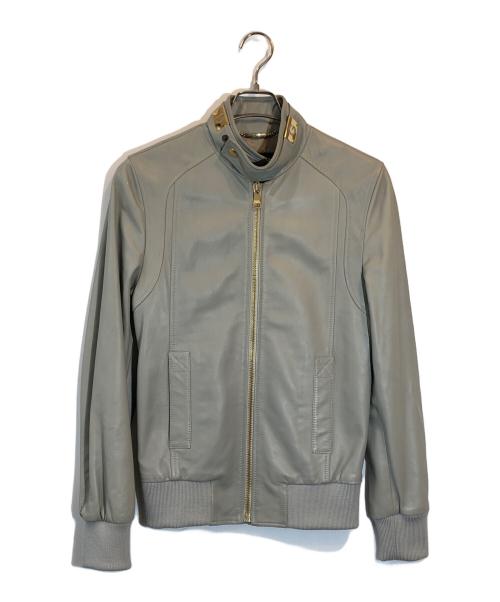 DOLCE & GABBANA（ドルチェ＆ガッバーナ）DOLCE & GABBANA (ドルチェ＆ガッバーナ) シープスキンレザージャケット グレー サイズ:SIZE 44の古着・服飾アイテム