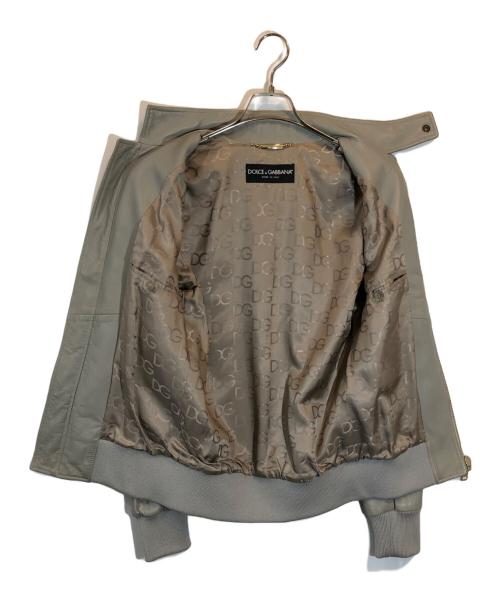 DOLCE & GABBANA（ドルチェ＆ガッバーナ）DOLCE & GABBANA (ドルチェ＆ガッバーナ) シープスキンレザージャケット グレー サイズ:SIZE 44の古着・服飾アイテム
