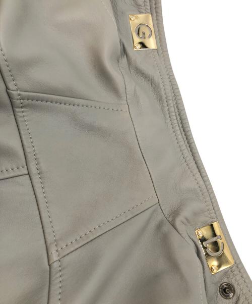 DOLCE & GABBANA（ドルチェ＆ガッバーナ）DOLCE & GABBANA (ドルチェ＆ガッバーナ) シープスキンレザージャケット グレー サイズ:SIZE 44の古着・服飾アイテム