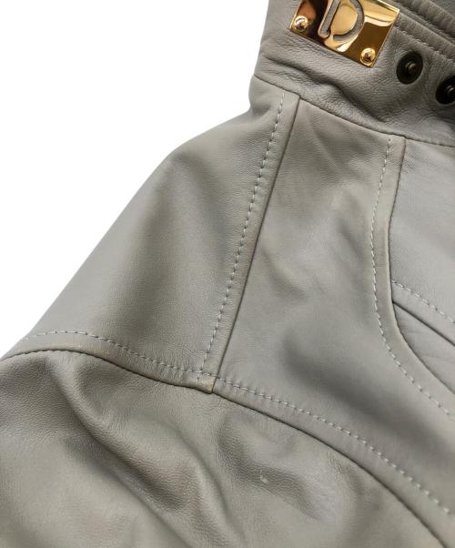 DOLCE & GABBANA（ドルチェ＆ガッバーナ）DOLCE & GABBANA (ドルチェ＆ガッバーナ) シープスキンレザージャケット グレー サイズ:SIZE 44の古着・服飾アイテム