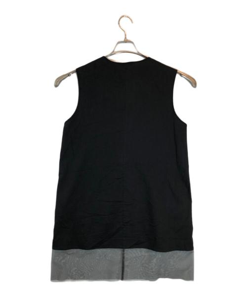 Curensology（カレンソロジー）Curensology (カレンソロジー) ドットチュールノースリーブブラウス ブラック サイズ:Fの古着・服飾アイテム