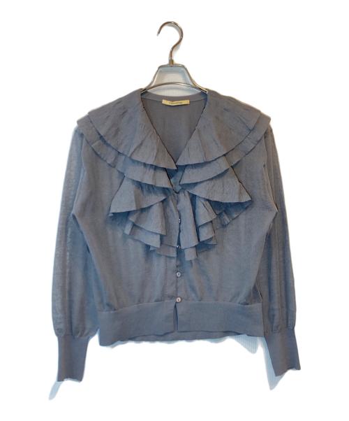 Curensology（カレンソロジー）Curensology (カレンソロジー) ラッフルニットカーディガン グレー サイズ:Fの古着・服飾アイテム