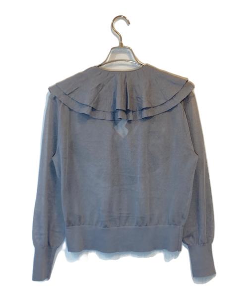 Curensology（カレンソロジー）Curensology (カレンソロジー) ラッフルニットカーディガン グレー サイズ:Fの古着・服飾アイテム